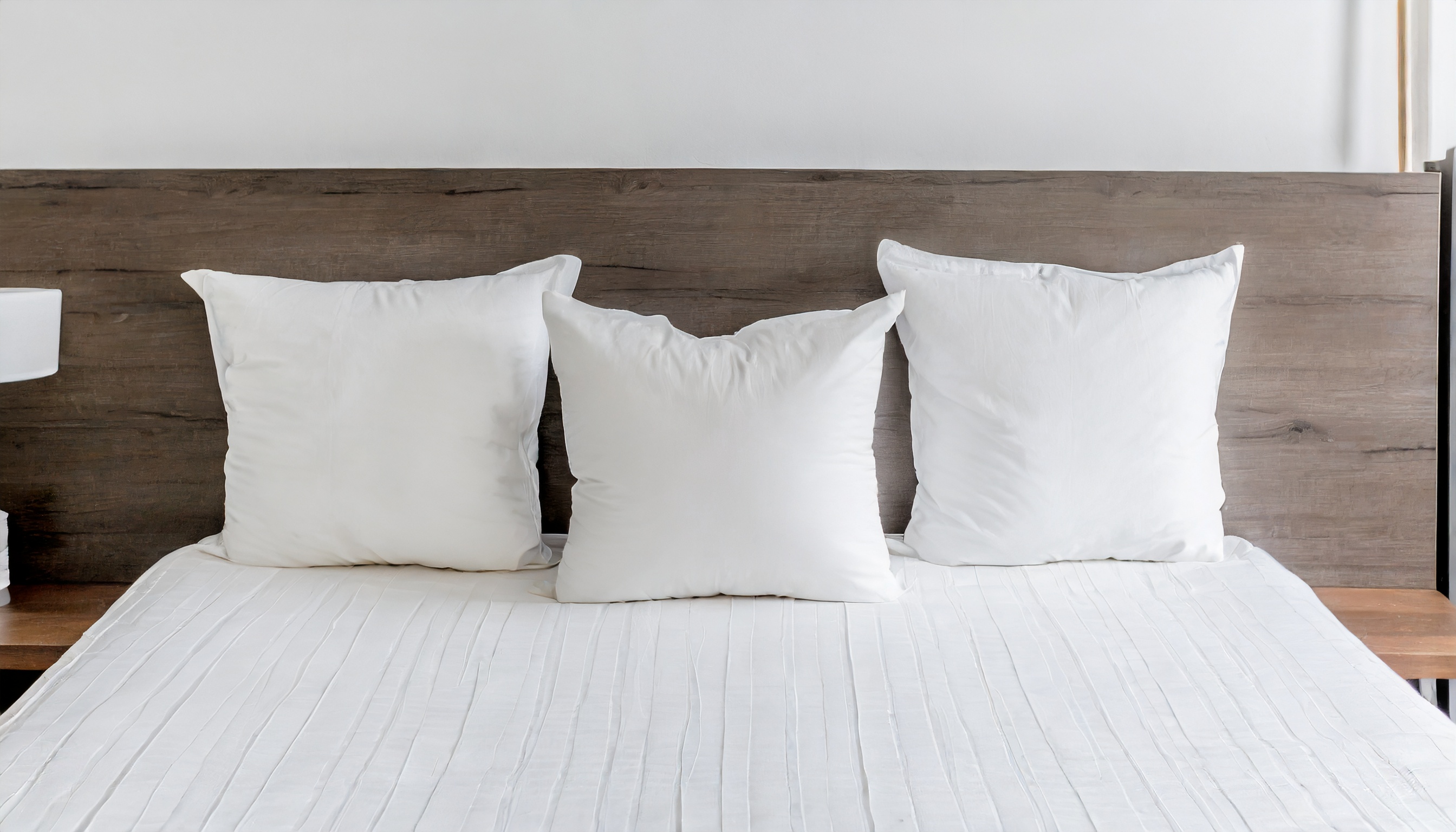 Firefly drei weie groe kissen auf weiem bett, modern 92694